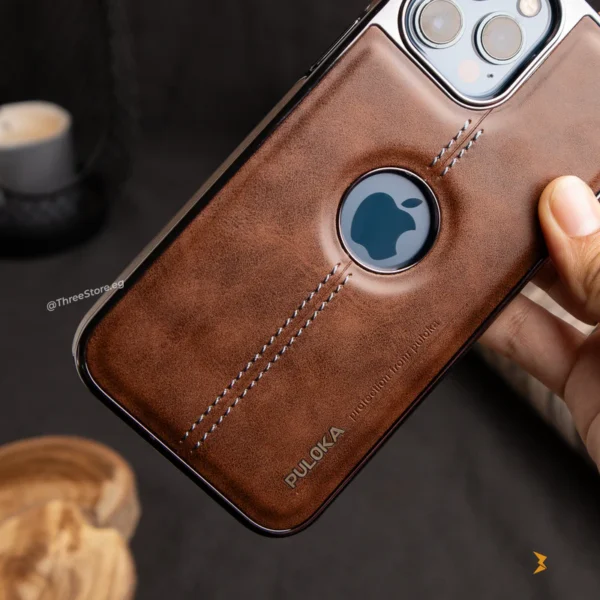 ⁦Leather Slim Logo View Classic For Iphone⁩ - الصورة ⁦5⁩