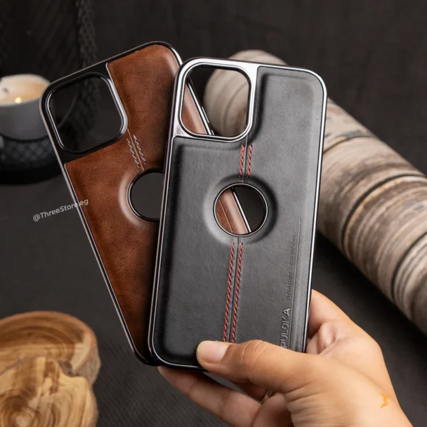 ⁦Leather Slim Logo View Classic For Iphone⁩ - الصورة ⁦10⁩