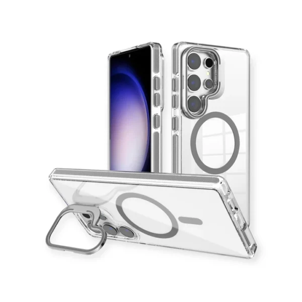 ⁦Transparent Magsafe Stand Case For samsung⁩ - الصورة ⁦7⁩