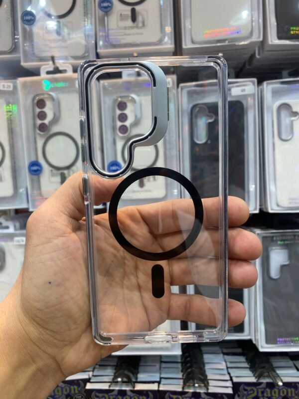 ⁦Transparent Magsafe Stand Case For samsung⁩ - الصورة ⁦8⁩