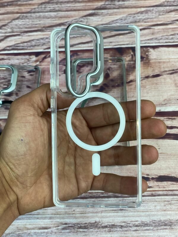 ⁦Transparent Magsafe Stand Case For samsung⁩ - الصورة ⁦5⁩