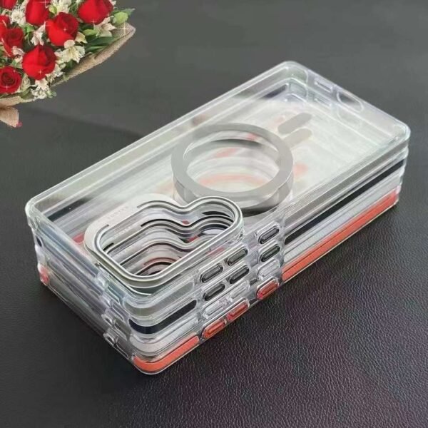 ⁦Transparent Magsafe Stand Case For samsung⁩ - الصورة ⁦3⁩