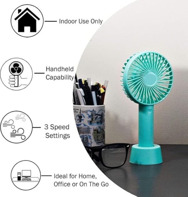 ⁦Mini portable rechargeable hand fan⁩ - الصورة ⁦3⁩