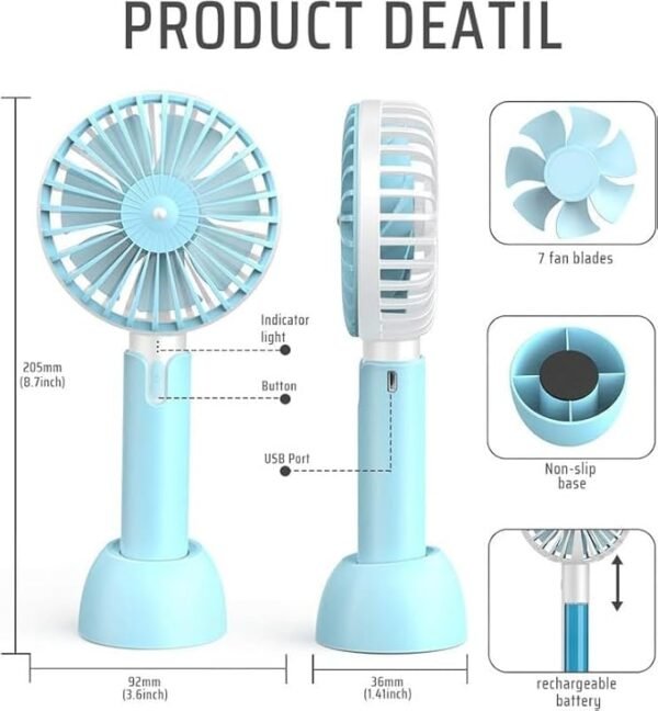 ⁦Mini portable rechargeable hand fan⁩ - الصورة ⁦6⁩
