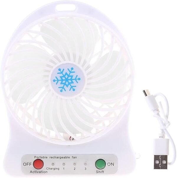 ⁦Mini Portable Fan with LED Light⁩ - الصورة ⁦6⁩