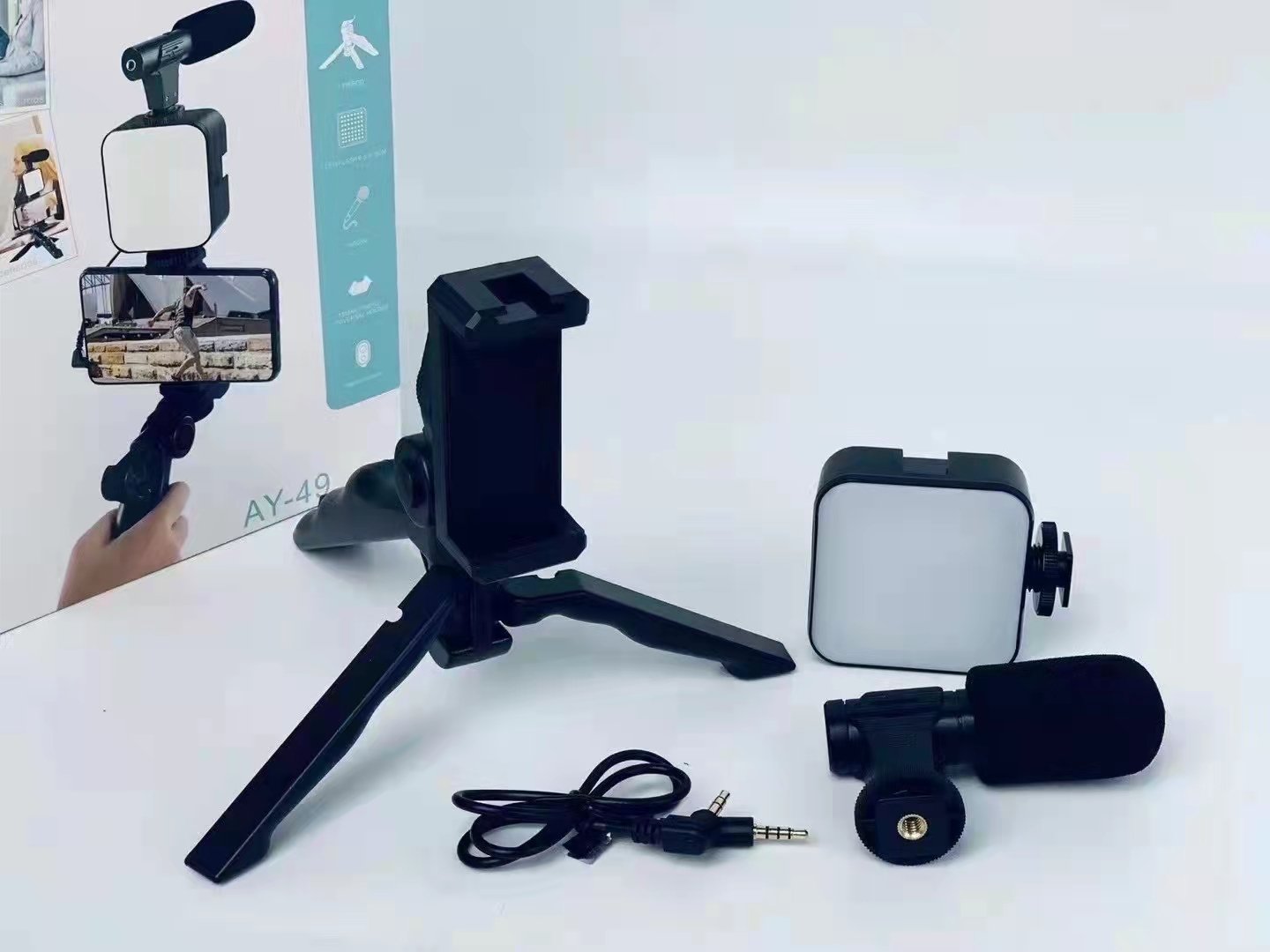 Mini Tripod Kits Microphone LED Fill Light - الصورة 5