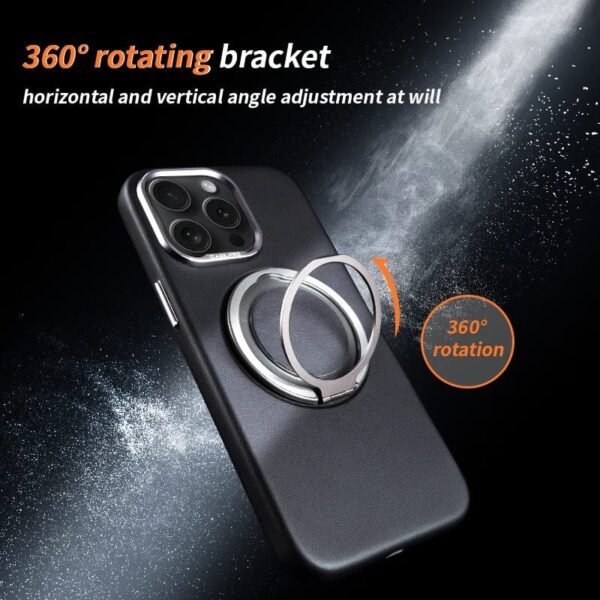 ⁦Leather Case, Invisible Magnetic Holder for iphone⁩ - الصورة ⁦4⁩