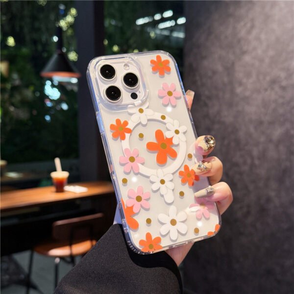 ⁦Floral Flower Magnetic Transparent for iPhone⁩ - الصورة ⁦2⁩