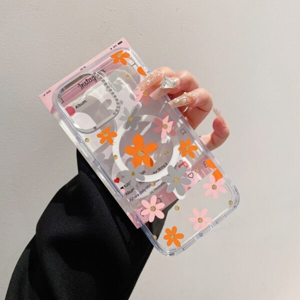 ⁦Floral Flower Magnetic Transparent for iPhone⁩ - الصورة ⁦11⁩