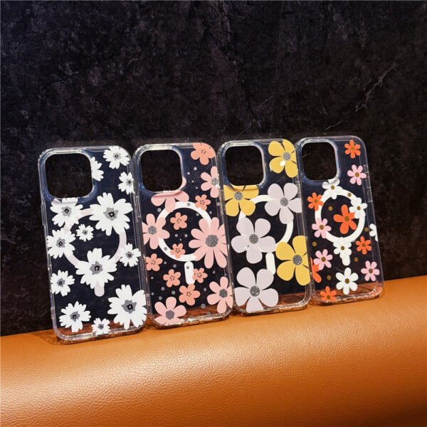 ⁦Floral Flower Magnetic Transparent for iPhone⁩ - الصورة ⁦7⁩