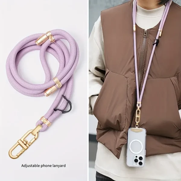Necklace Phone Strap With Universal Crossbody Patch