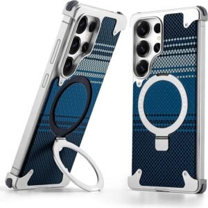 New Carbon Fiber Borderless Phone case Rotating for samsung